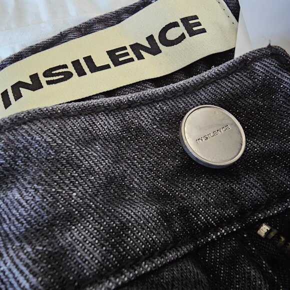 Insilence Women Daily Divided Low Waisted Wide Denim Jeans - 2024 - Black - Sz M - Picture 9 of 16